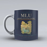 Thumbnail for Monroe Regional Airport (MLU) airport code design on dark blue ceramic mug