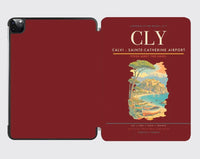 Thumbnail for Calvi (CLY) design on dark red ipad tablet case