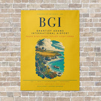 Thumbnail for Grantley Adams International Airport BGI vertical canvas print - no frame - yellow background