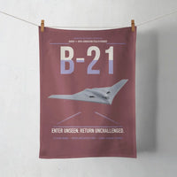 Thumbnail for B-21 Raider design on dark red towel