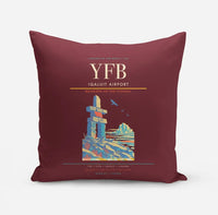 Thumbnail for Iqaluit Airport (YFB) design on dark red pillow