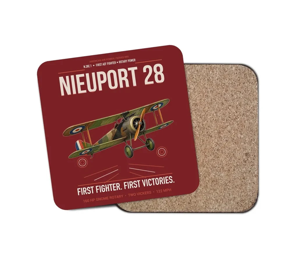 Nieuport 28C.1 design on dark red 1 piece coaster