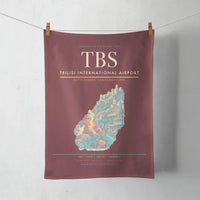 Thumbnail for Tbilisi International Airport (TBS) design on dark red towel