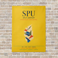 Thumbnail for Split Airport SPU vertical canvas print - no frame - yellow background
