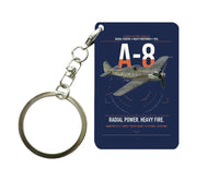 Thumbnail for Focke-Wulf Fw 190A-8 design on navy blue designed key chain, double-side print