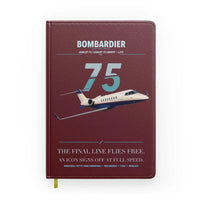 Thumbnail for Bombardier Learjet 75 Liberty design on dark red notebook