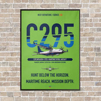 Thumbnail for Airbus C295 MPA/ASW vertical canvas print - framed - light green background