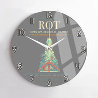 Thumbnail for Rotorua Regional Airport (ROT) design on gray no frame wall clock