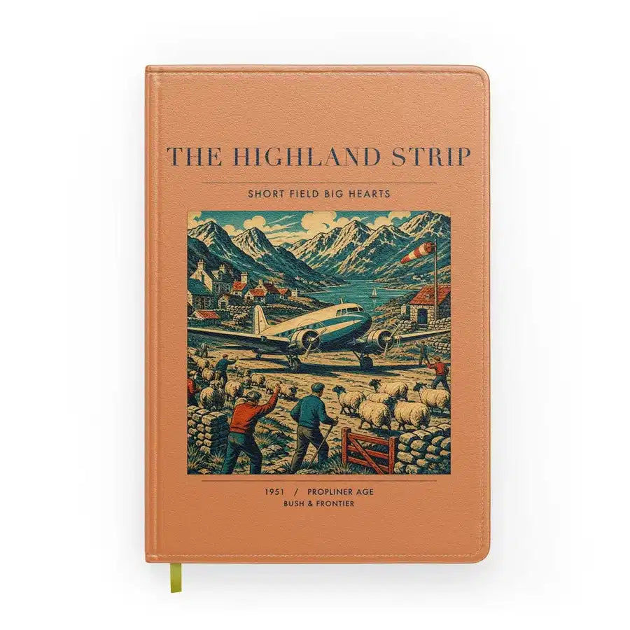 VINTAGE G4097 - The Highland Strip - Designed Notebooks design on orange