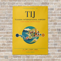 Thumbnail for Tijuana International Airport TIJ vertical canvas print - no frame - yellow background