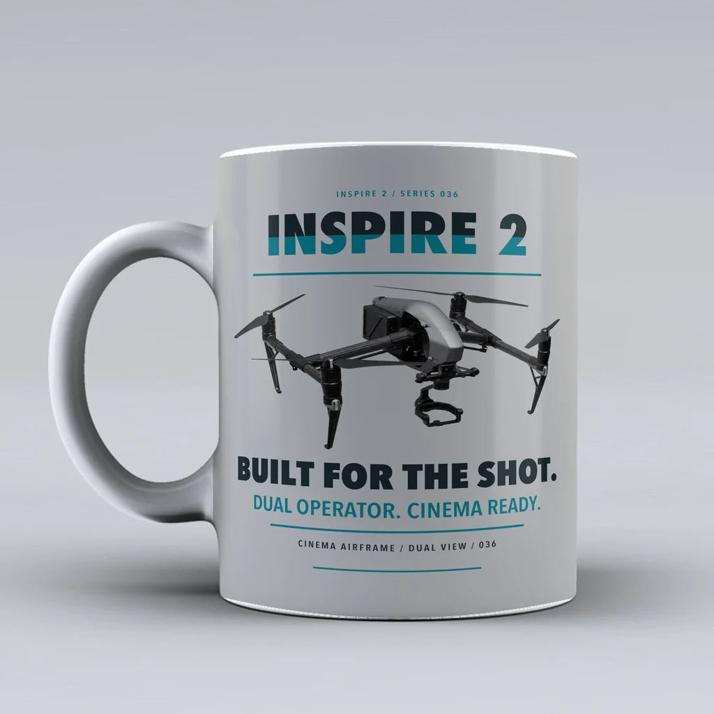 Inspire 2 Mug design on light gray dji