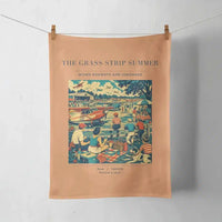 Thumbnail for VINTAGE G4142 - The Grass Strip Summer - Designed Towels design on orange