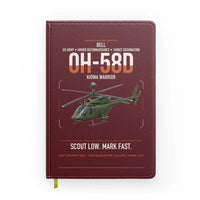 Thumbnail for Bell OH-58D Kiowa Warrior design on dark red notebook