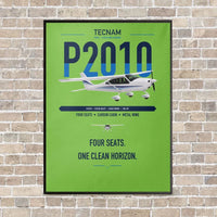 Thumbnail for Tecnam P2010 vertical canvas print - framed - light green background