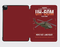 Thumbnail for Sikorsky UH-60M Black Hawk design on dark red ipad tablet case