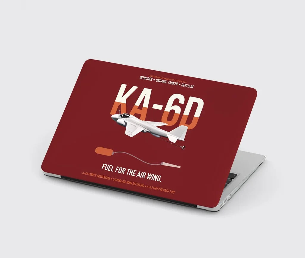 KA-6D Intruder design on dark red MacBook case