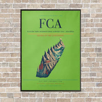 Thumbnail for Glacier Park International Airport FCA — Kalispell vertical canvas print - framed - light green background