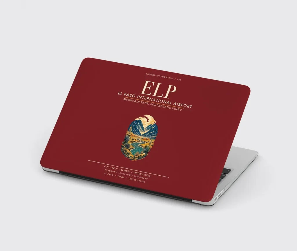 El Paso International Airport (ELP) design on dark red MacBook case