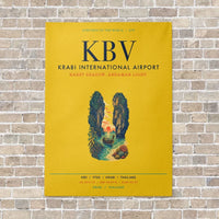 Thumbnail for Krabi International Airport KBV vertical canvas print - no frame - yellow background