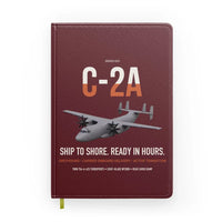 Thumbnail for C-2A Greyhound design on dark red notebook