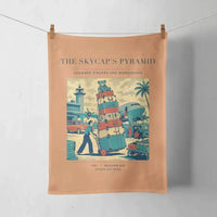 Thumbnail for VINTAGE G4379 - The Skycap's Pyramid - Designed Towels design on orange