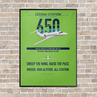 Thumbnail for Cessna Citation 650 - Citation III vertical canvas print - framed - light green background