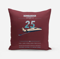 Thumbnail for Bombardier Learjet 25 design on dark red pillow
