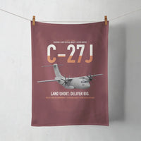 Thumbnail for C-27J Spartan design on dark red towel
