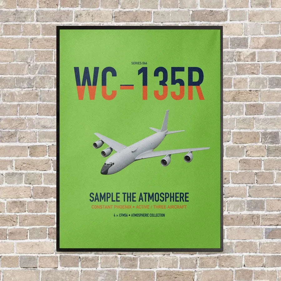 WC-135R Constant Phoenix vertical canvas print - framed - light green background