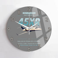 Thumbnail for Bombardier Learjet 45XR design on gray no frame wall clock