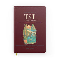 Thumbnail for Trang Airport (TST) design on dark red notebook