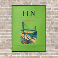 Thumbnail for Hercilio Luz International Airport FLN — Florianopolis vertical canvas print - framed - light green background