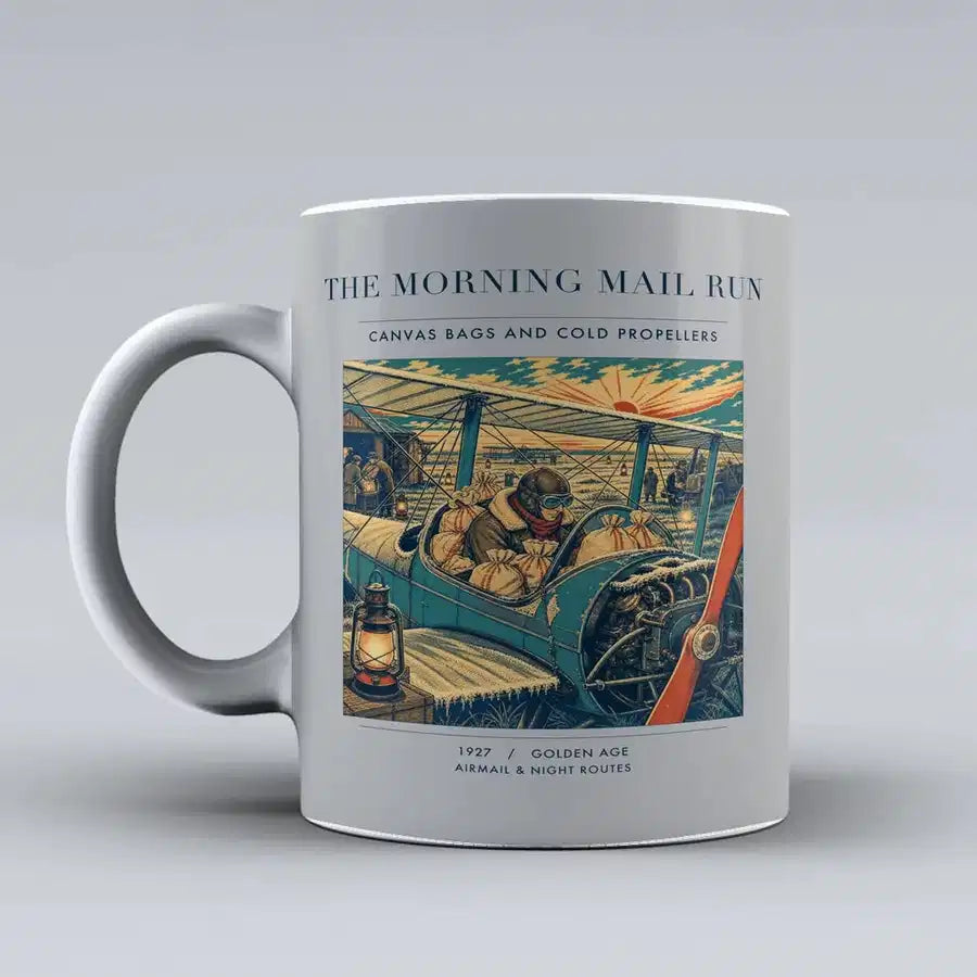 VINTAGE G4146 - The Morning Mail Run - Ceramic Mug design on lightgray