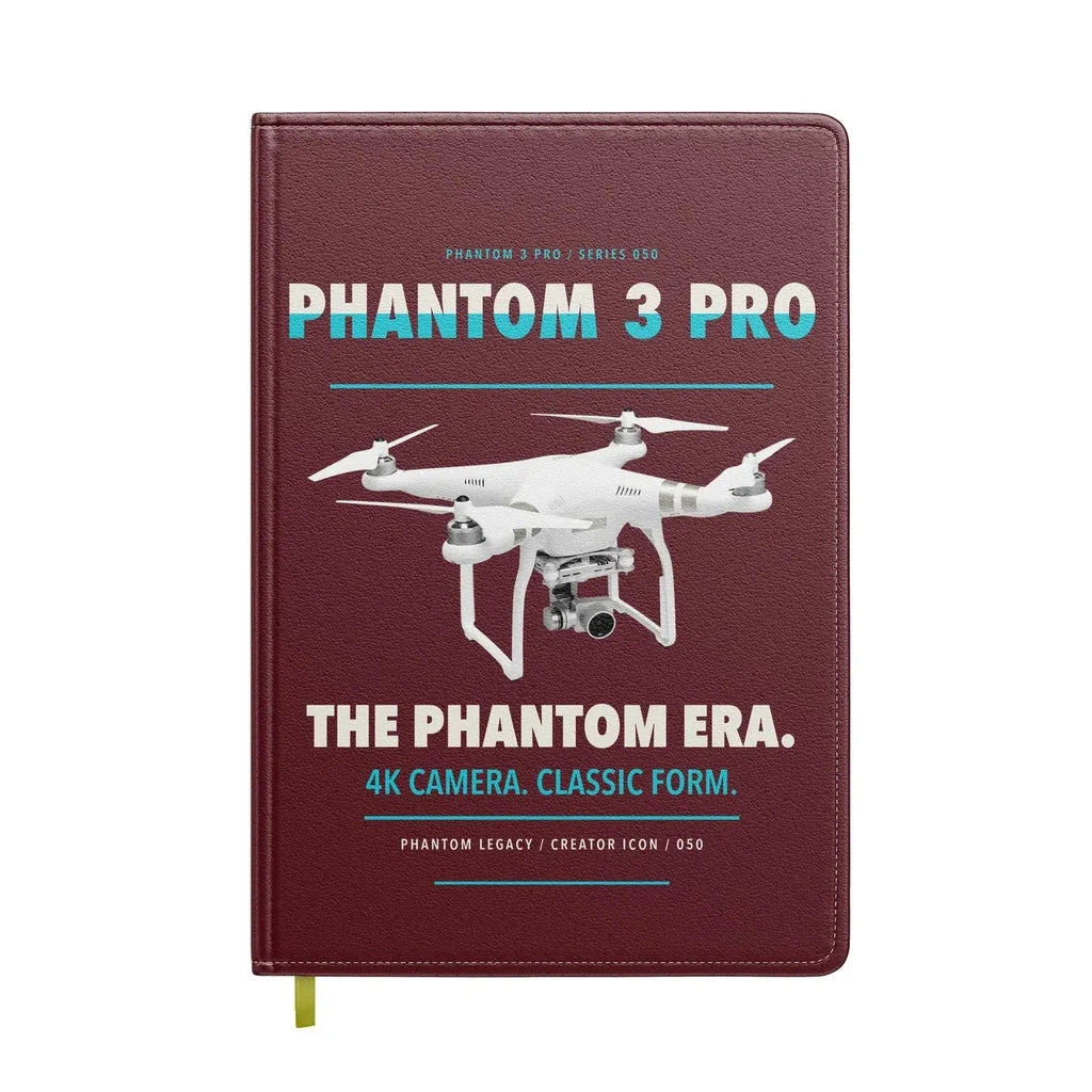 DJI Phantom 3 Professional design on dark red notebook