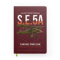 Thumbnail for Royal Aircraft Factory S.E.5a design on dark red notebook