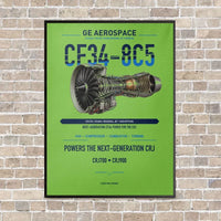 Thumbnail for CF34-8C5 vertical canvas print - framed - light green background