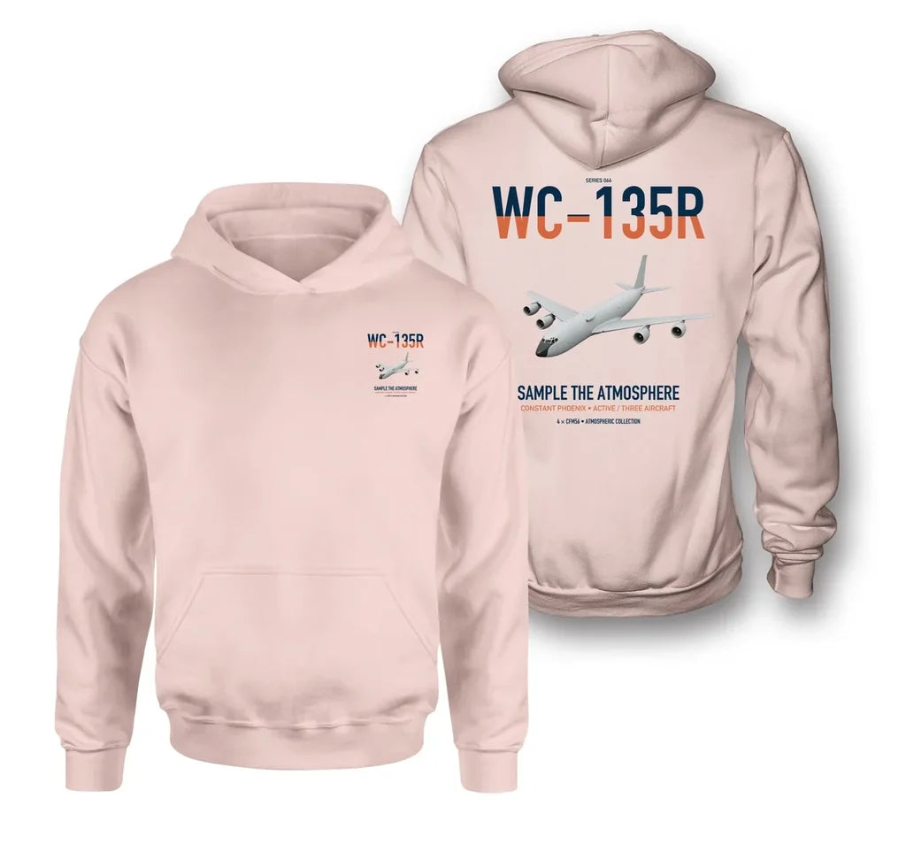 WC-135R Constant Phoenix design on pink double-side hoodie, double-side print