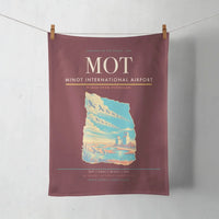 Thumbnail for Minot International Airport (MOT) design on dark red towel