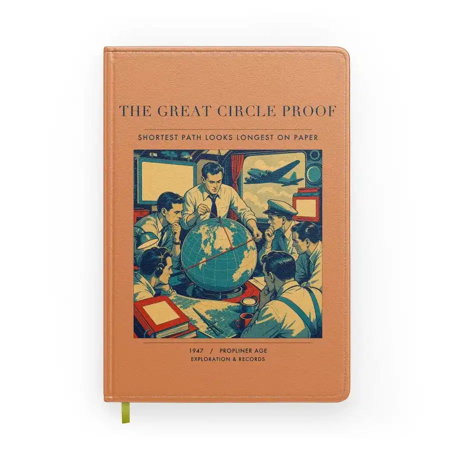 VINTAGE G4292 - The Great Circle Proof - Designed Notebooks design on orange
