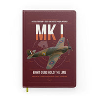 Thumbnail for Hawker Hurricane Mk I design on dark red notebook