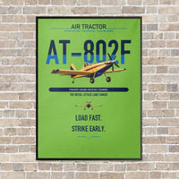 Thumbnail for Air Tractor AT-802F vertical canvas print - framed - light green background