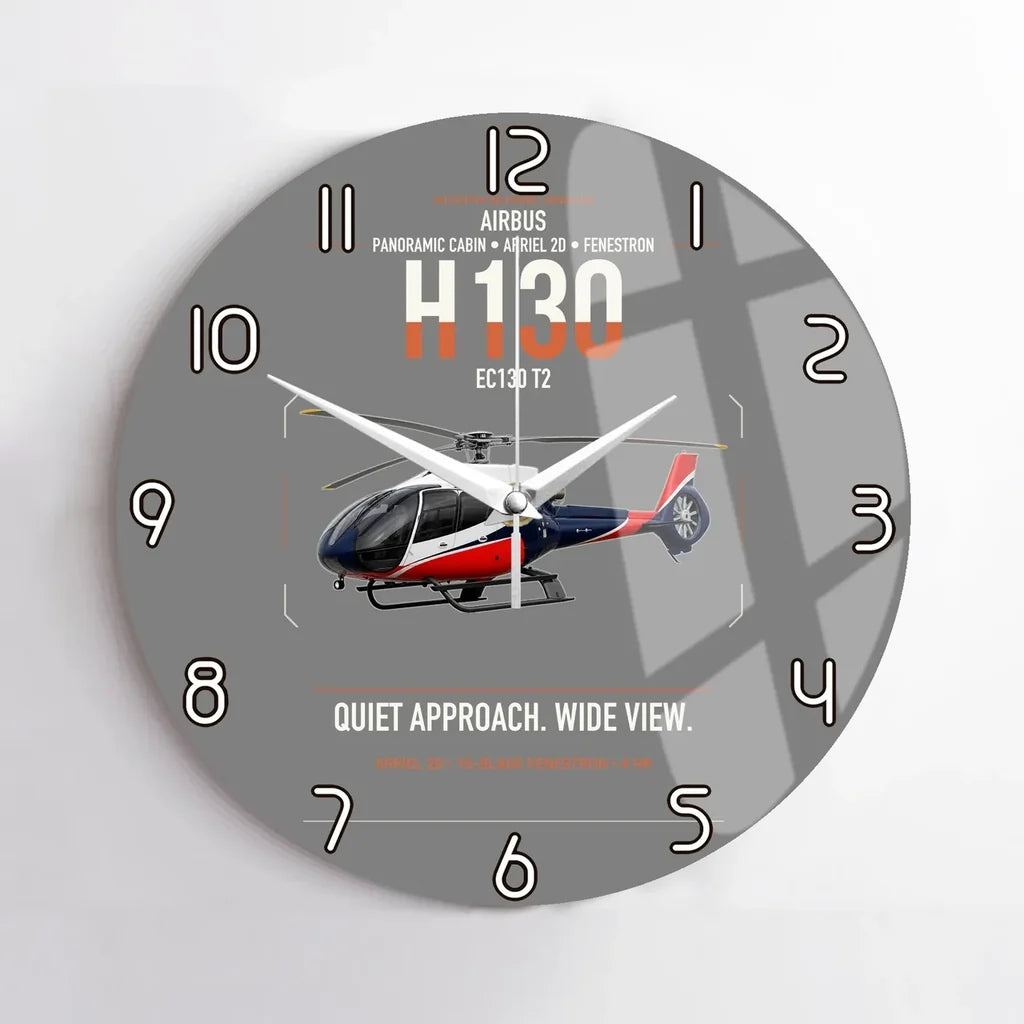 Airbus H130 design on gray no frame wall clock