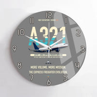 Thumbnail for Airbus A321P2F design on gray no frame wall clock