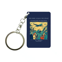 Thumbnail for VINTAGE G4478 - The Ferry Across The Strait - Designed Key Chain design on navyblue