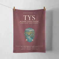 Thumbnail for McGhee Tyson Airport Knoxville (TYS) design on dark red towel