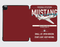 Thumbnail for Cessna Citation Mustang design on dark red ipad tablet case
