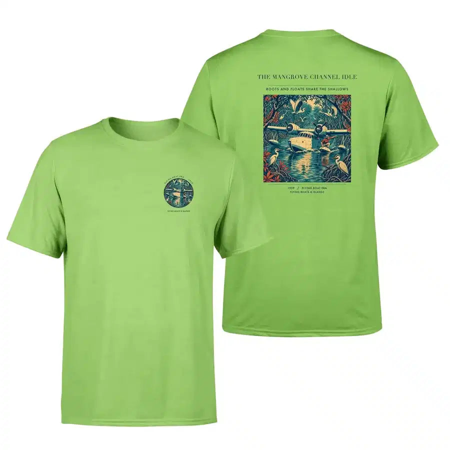 VINTAGE G4401 - The Mangrove Channel Idle - Double-Side T-Shirt design on lightgreen double side t shirt