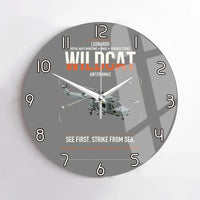 Thumbnail for Leonardo AW159 Wildcat HMA2 design on gray no frame wall clock