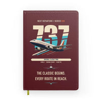Thumbnail for Boeing 737-300 Classic design on dark red notebook