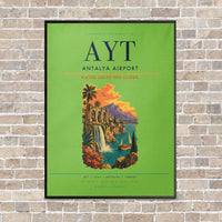 Thumbnail for Antalya Airport AYT - Canvas Framed - Light Green